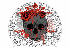 AK Katrina Skull Halloween Silicone Cap - White/Black/Red/Dark Grey | Allens Of Kingsbury