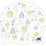 AK Small Christmas Details Silicone Cap - White/Blue/Gold