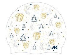 AK Small Christmas Details Silicone Cap - White/Blue/Gold | Allens Of Kingsbury
