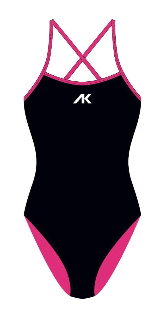 Tieback Swimsuit Black Pink
