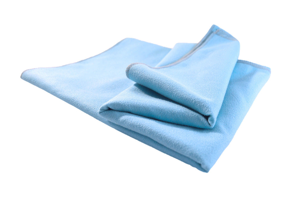 AK Large Microfibre Towel in Sky Blue, soft and absorbent, shown flat with plush texture perfect for travel or outdoor use.