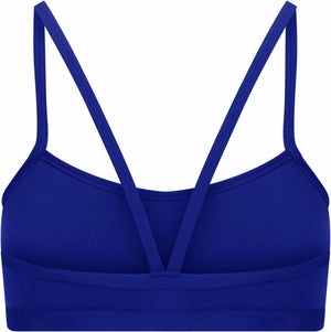 Amani Girls cobalt blue bikini top with adjustable straps, perfect for swimming and beachwear.