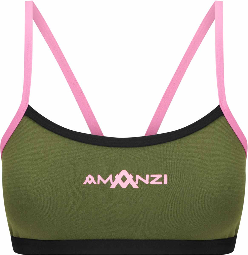 Amanzi Girls Desert Blush Bikini Top - Green/Pink | Allens Of Kingsbury