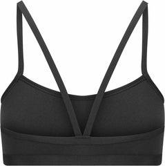 Amani Girls Jet Bikini Top in black, stylish tankini design with adjustable straps, perfect for swimming and beachwear.
