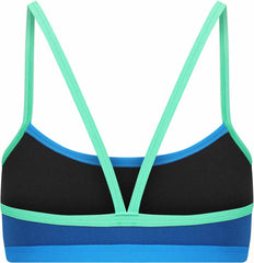 Amani women's Seaglass blue bikini top, tankini style, with adjustable straps and a smooth, supportive fit.