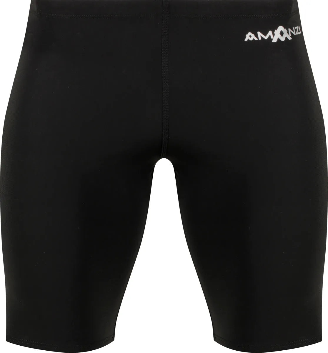 Amani Boys Acceler8 RIZE Black Jammers, snug fit swimwear with sleek black design, suitable for competitive swimming.