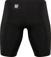 Amani Boys Acceler8 RIZE Black Jammers for swimming, fitted swimwear with a sleek black design and brand logo.