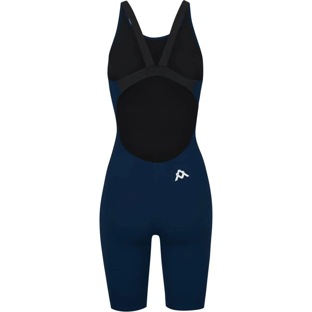 Amani girls' navy sapphire active kneesuit, lightweight and flexible, designed for swimming and active wear.