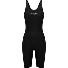 Amanzi Women's Acceler8 RIZE Kneesuit in black, close-up of the sleek, fitted wetsuit designed for water sports and diving activities.
