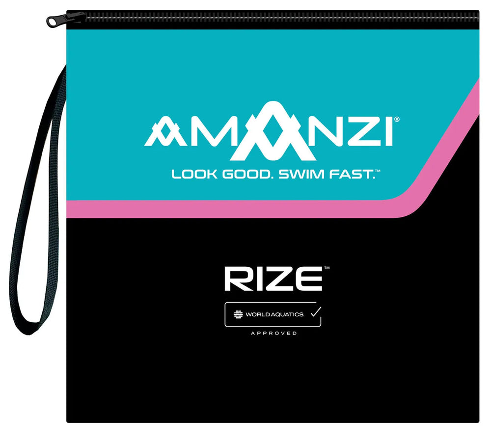 Amani Women's Acceler8 RIZE black kneesuit, close-up view showing sleek fit and durable material for water sports.