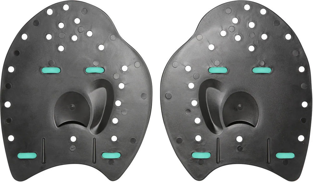 Amani Jet Hand Paddle Set in black, featuring ergonomic paddles for rowing and water sports.