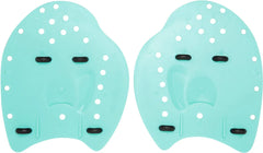 Amani Spearmint Hand Paddle Set in vibrant green, designed for swimming or water sports, showcasing two textured paddles.