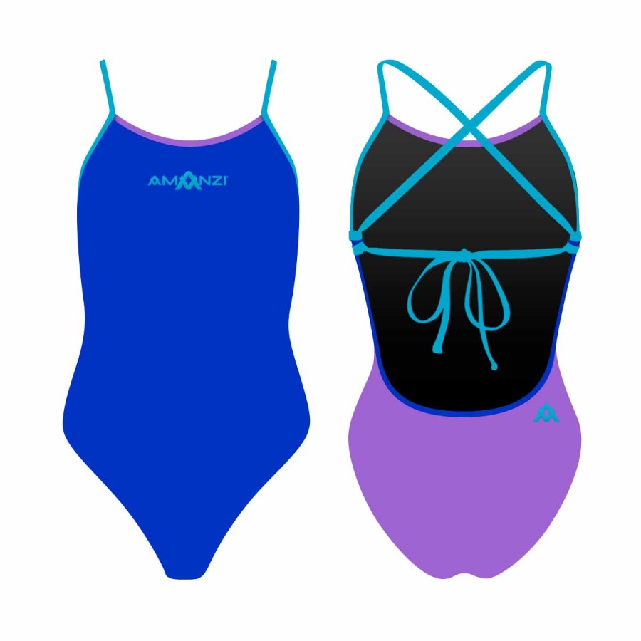 Amanzi Girls Baltix Tie Back One Piece - Blue/Purple | Allens Of Kingsbury