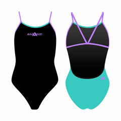 Amanzi Womens Mystic Mint Proback One Piece - Black/Mint | Allens Of Kingsbury