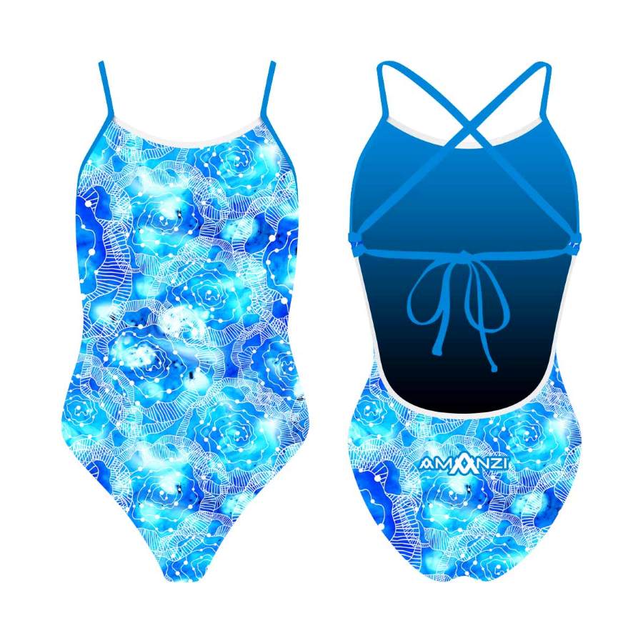 Amanzi Womens Roselle Tie Back One Piece - Blue | Allens Of Kingsbury