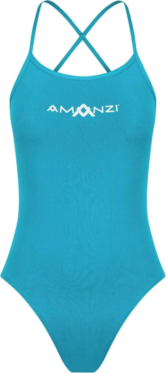 Amanzi Girls Calypso Tie Back One Piece Swimsuit - Blue - Allens Swimwear