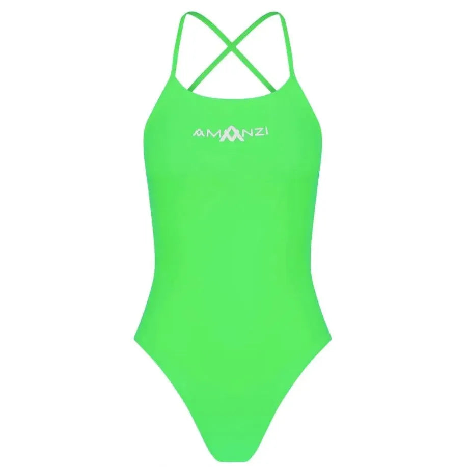 Amani Girls Zesty tie-back swimsuit in vibrant colors, featuring a stylish back tie and comfortable fit for young swimmers.