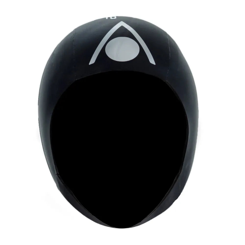 AquaSphere Aquaskin Hood V2 in black, a neoprene swimming accessory designed for water sports and increased thermal protection.