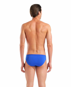 Arena Mens Team Swim Solid Brief - Neon Blue/Team Orange - Allens Swimwear