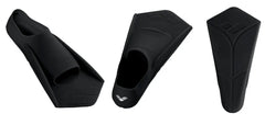 Black Arena Power Fin for swimming, featuring a sleek design and adjustable strap for optimal performance.