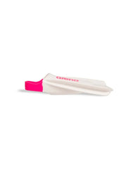 Arena Powerfin Pro II training fins in white and pink, designed for swimming training and performance.