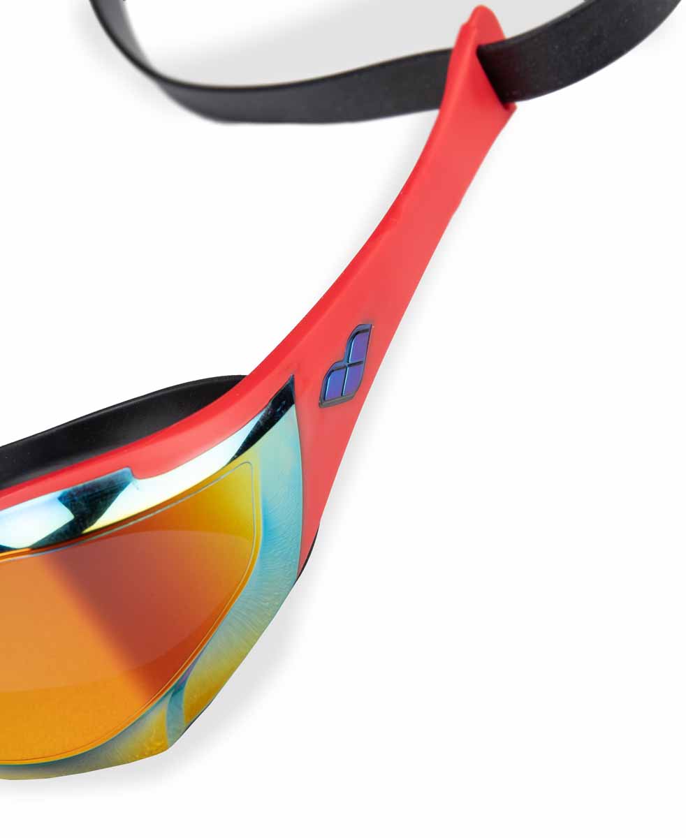 Arena Cobra Edge Swipe Mirror Racing Goggles  - Gold/Red | Allens Of Kingsbury