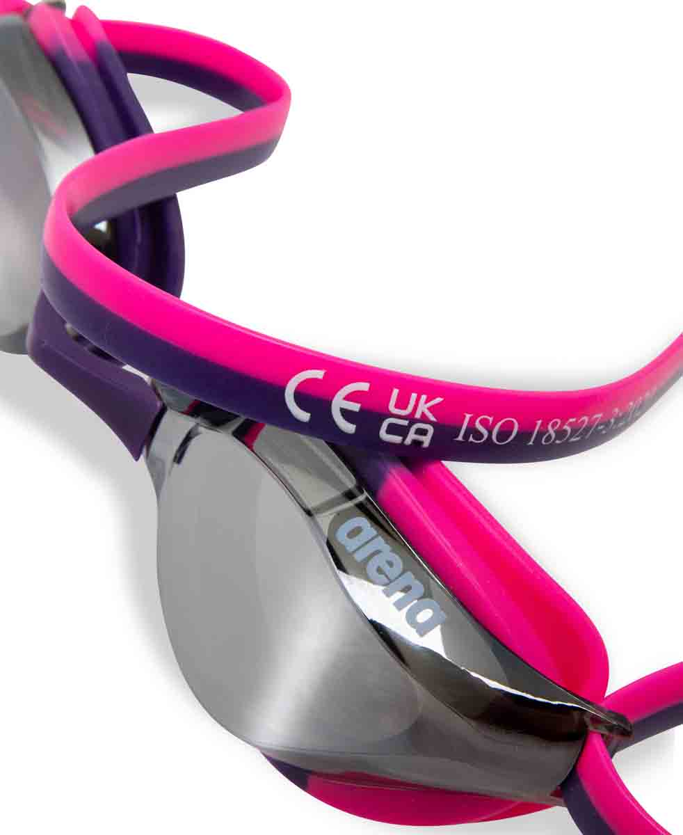 Arena Python Junior Mirror Racing Goggles - Silver/Shocking Pink/Plum | Allens Of Kingsbury