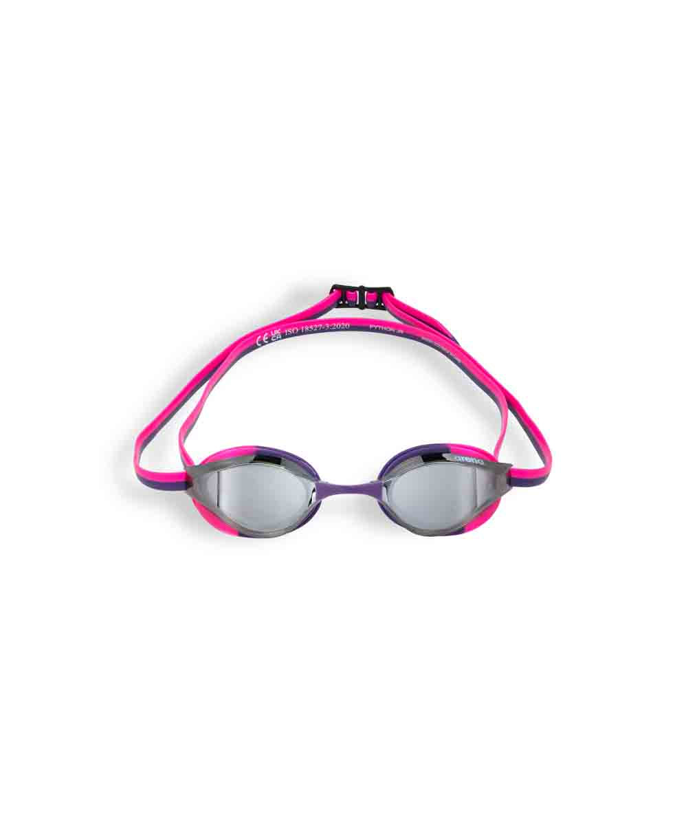 Arena Python Junior Mirror Racing Goggles - Silver/Shocking Pink/Plum | Allens Of Kingsbury
