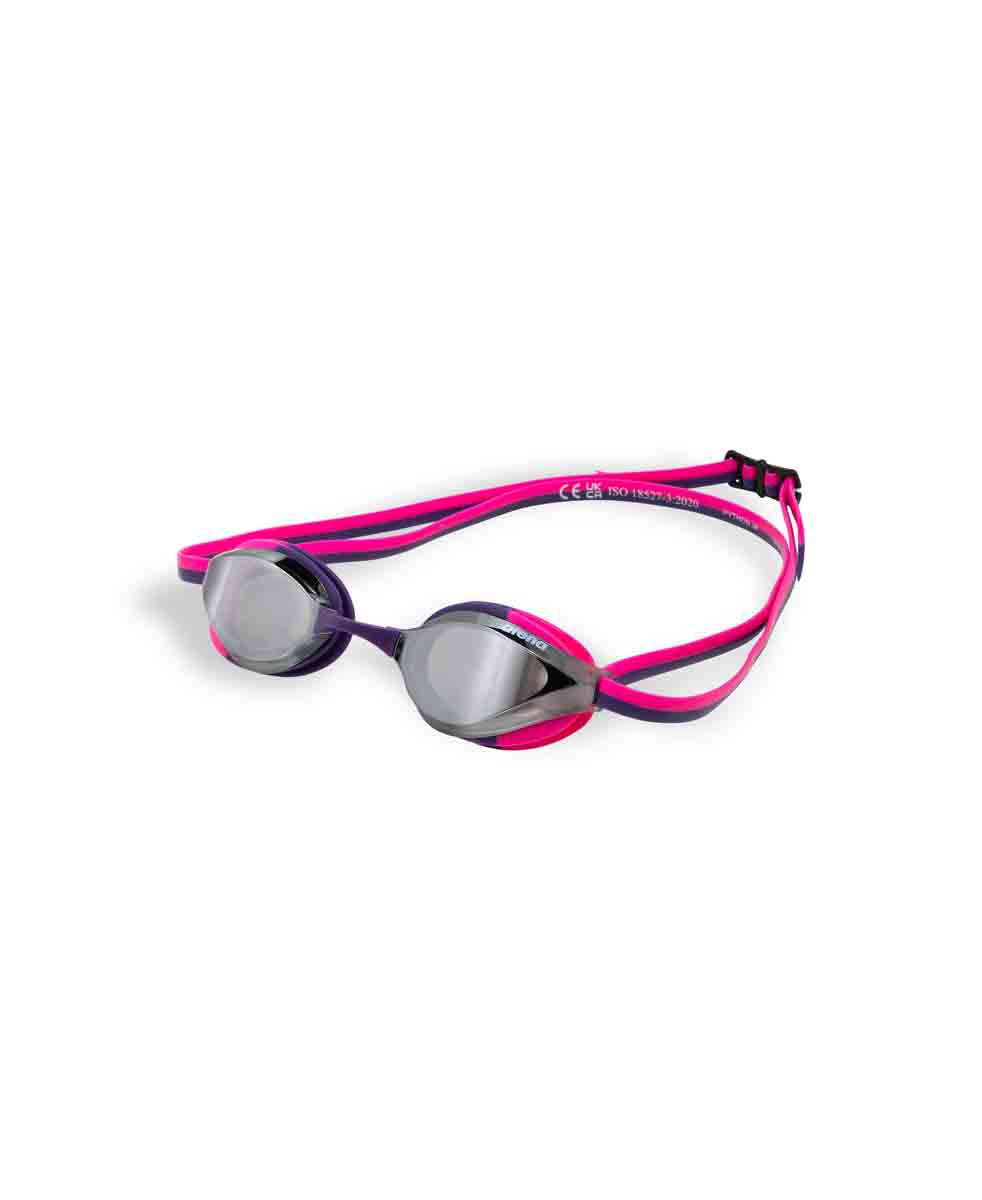 Arena Python Junior Mirror Racing Goggles - Silver/Shocking Pink/Plum | Allens Of Kingsbury