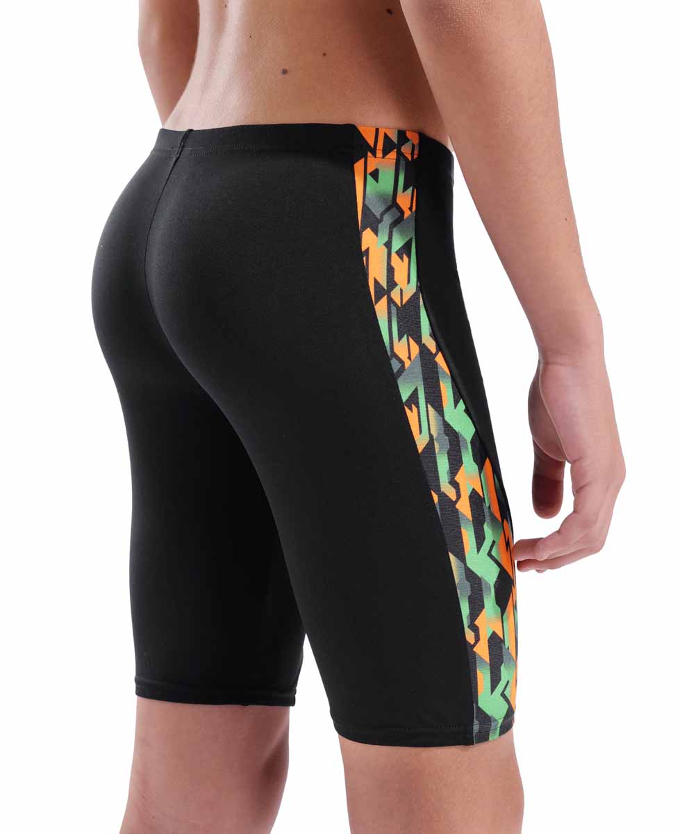 Arena Boys Print Swim Jammer - Black/Orange | Allens Of Kingsbury