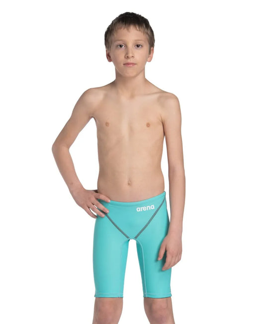 Arena Boys Powerskin ST Next Jammer in aquamarine, designed for competitive swimming, featuring a sleek, form-fitting swim jammer style. 981