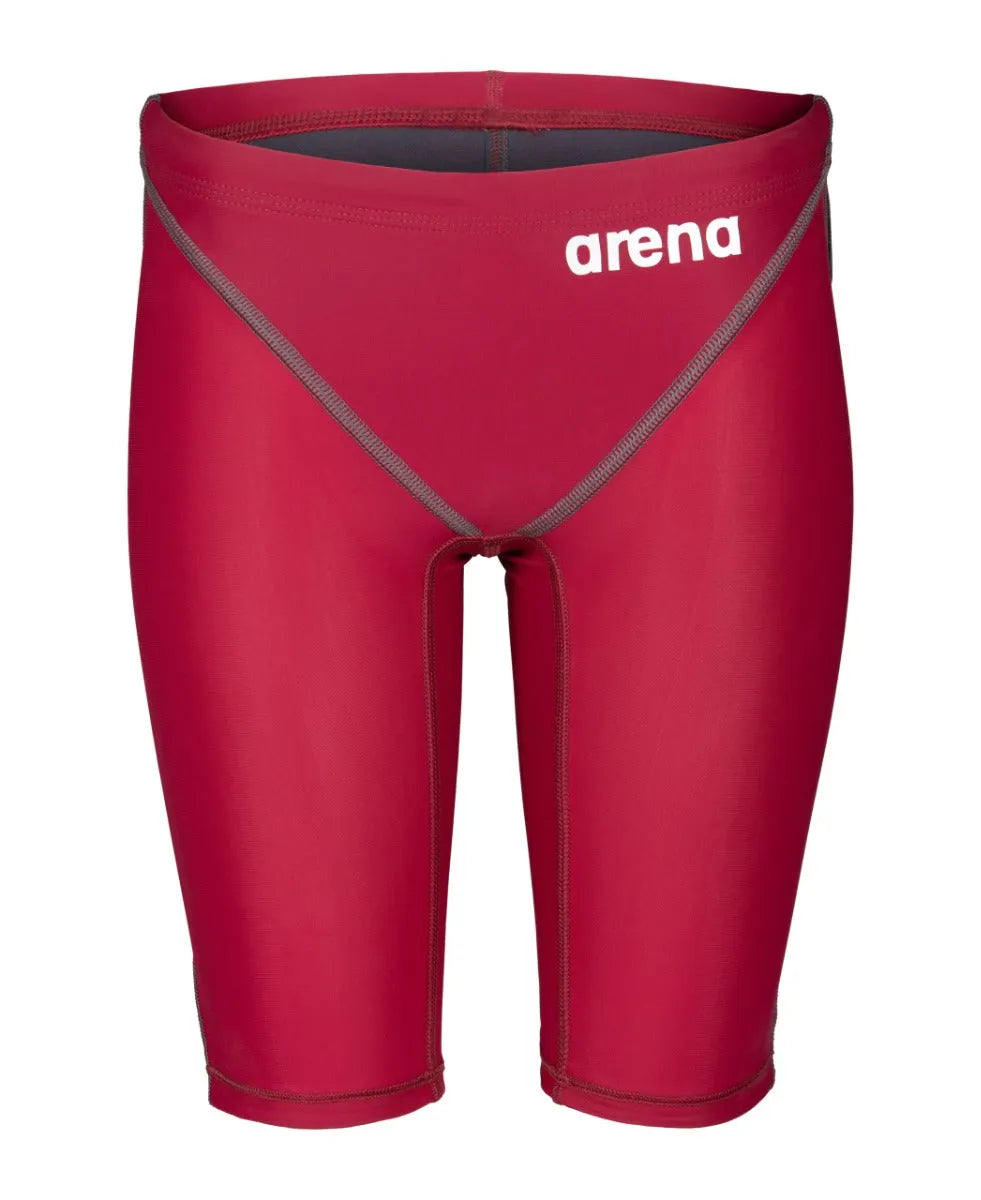Arena Boys Powerskin ST Next Jammer in deep red, durable swim jammer designed for young swimmers.