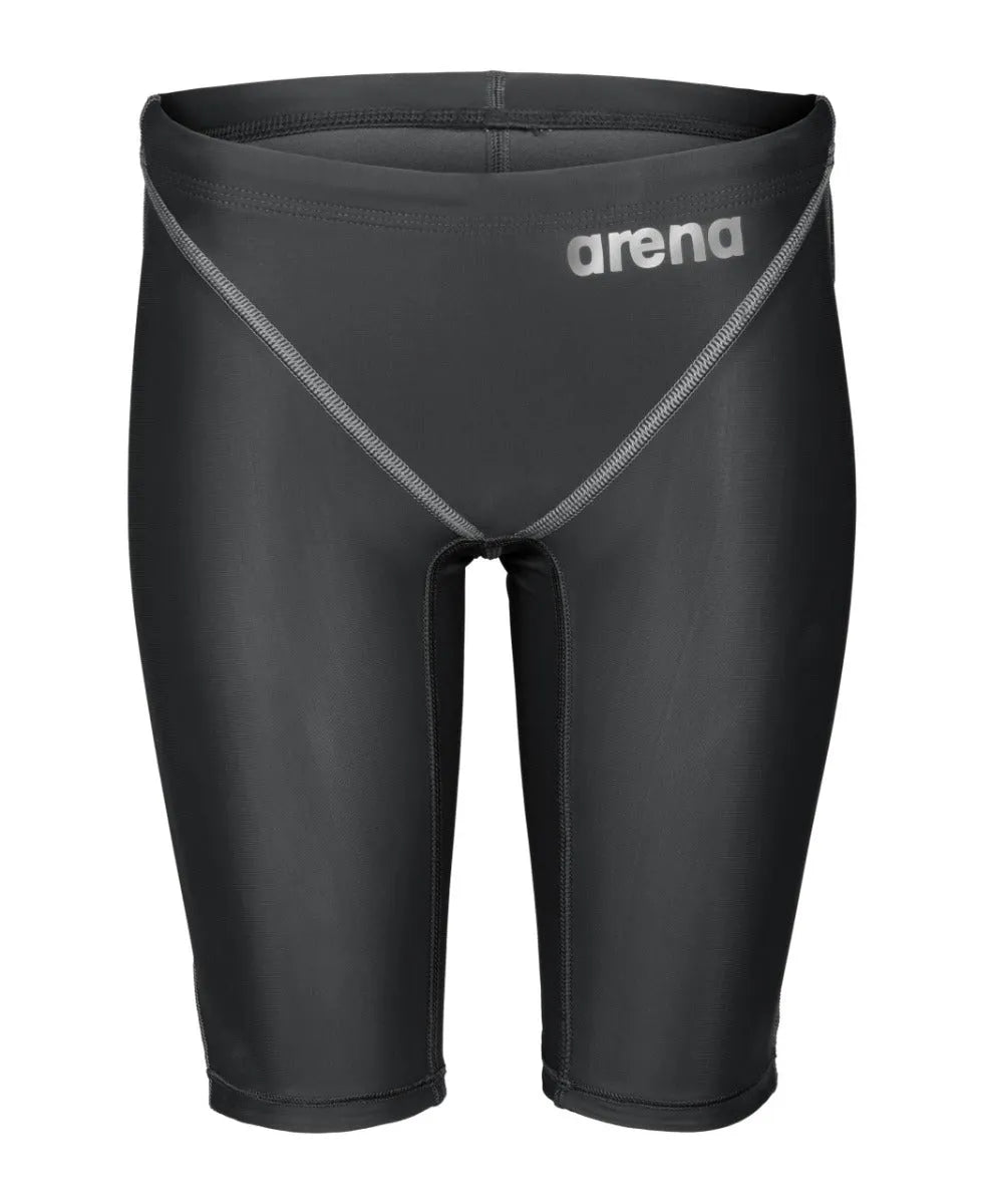 Black Arena Boys Powerskin ST Next Jammer, designed for young swimmers, with a sleek, form-fitting swim jammer style.