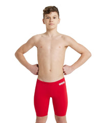 Arena boys' team swim solid jammer, navy blue, stretchy swimwear designed for competitive swimming and training.