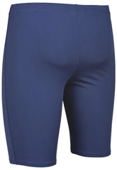 Arena men's navy blue swim jammer, solid design, designed for competitive swimming and training.
