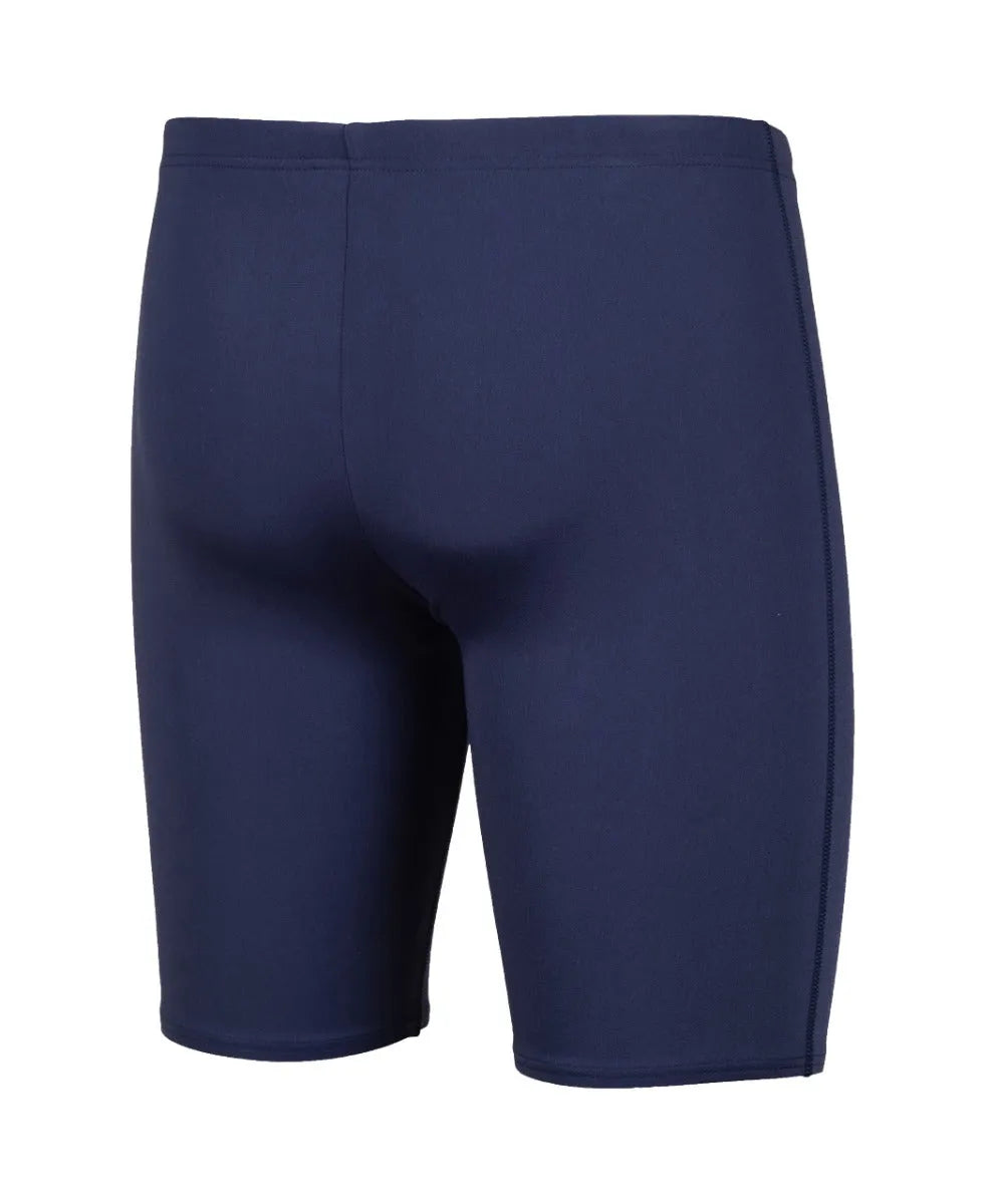 Arena men's navy blue swim jammer, solid design, made for competitive swimming and training.