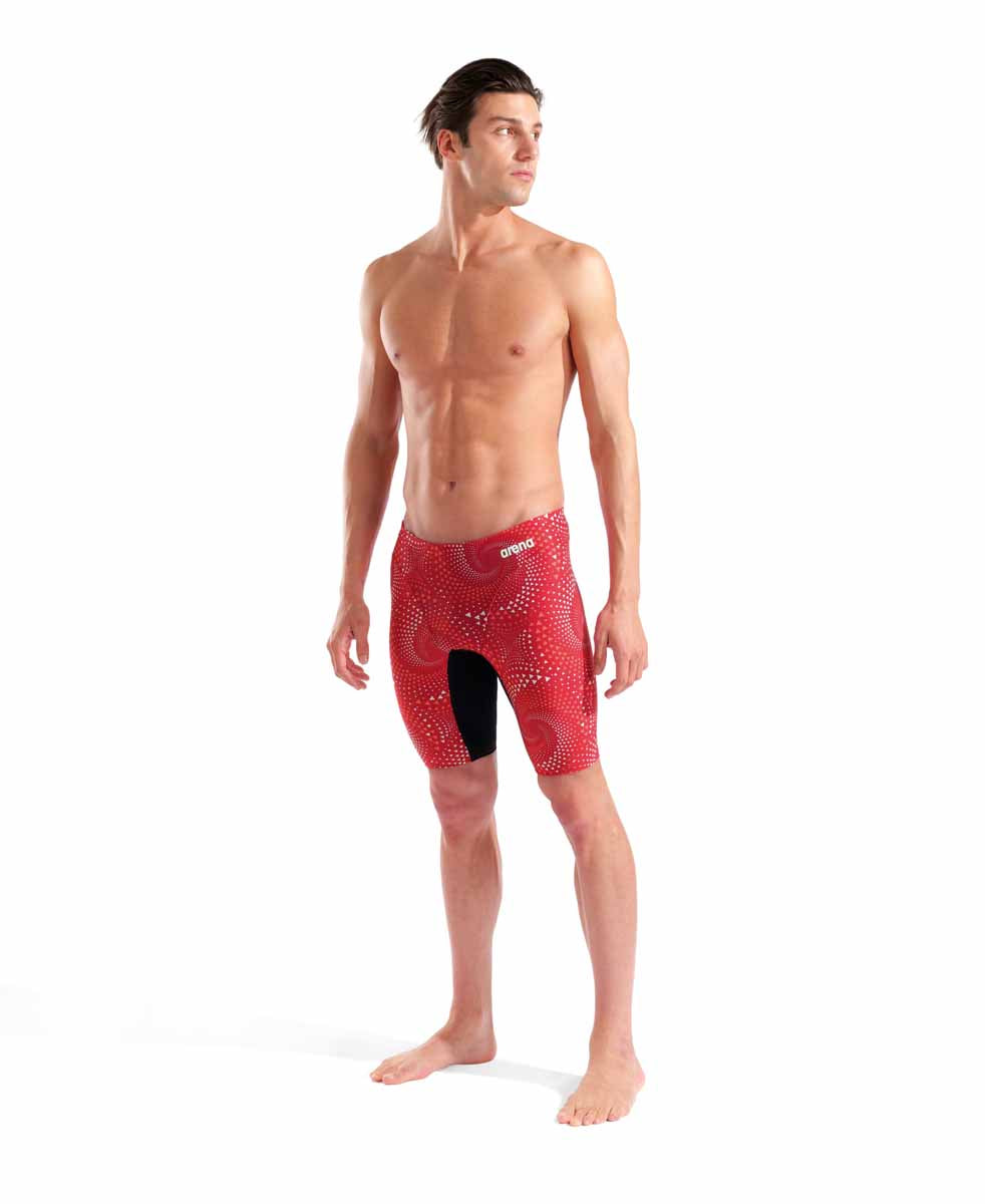 Arena Mens Fireflow Swim Jammer - Black/Team Red | Allens Of Kingsbury