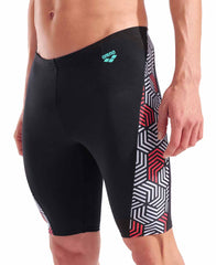 Arena Mens Geometry Swim Jammer - Multi Black/Black | Allens Of Kingsbury