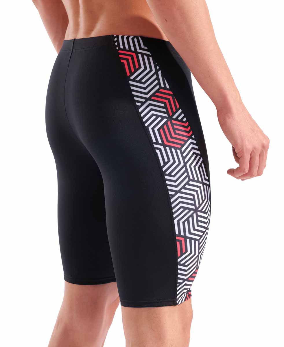 Arena Mens Geometry Swim Jammer - Multi Black/Black | Allens Of Kingsbury