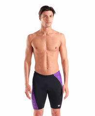 Arena Mens Ribbed Swim Jammer - Black/Multi Purple | Allens Of Kingsbury
