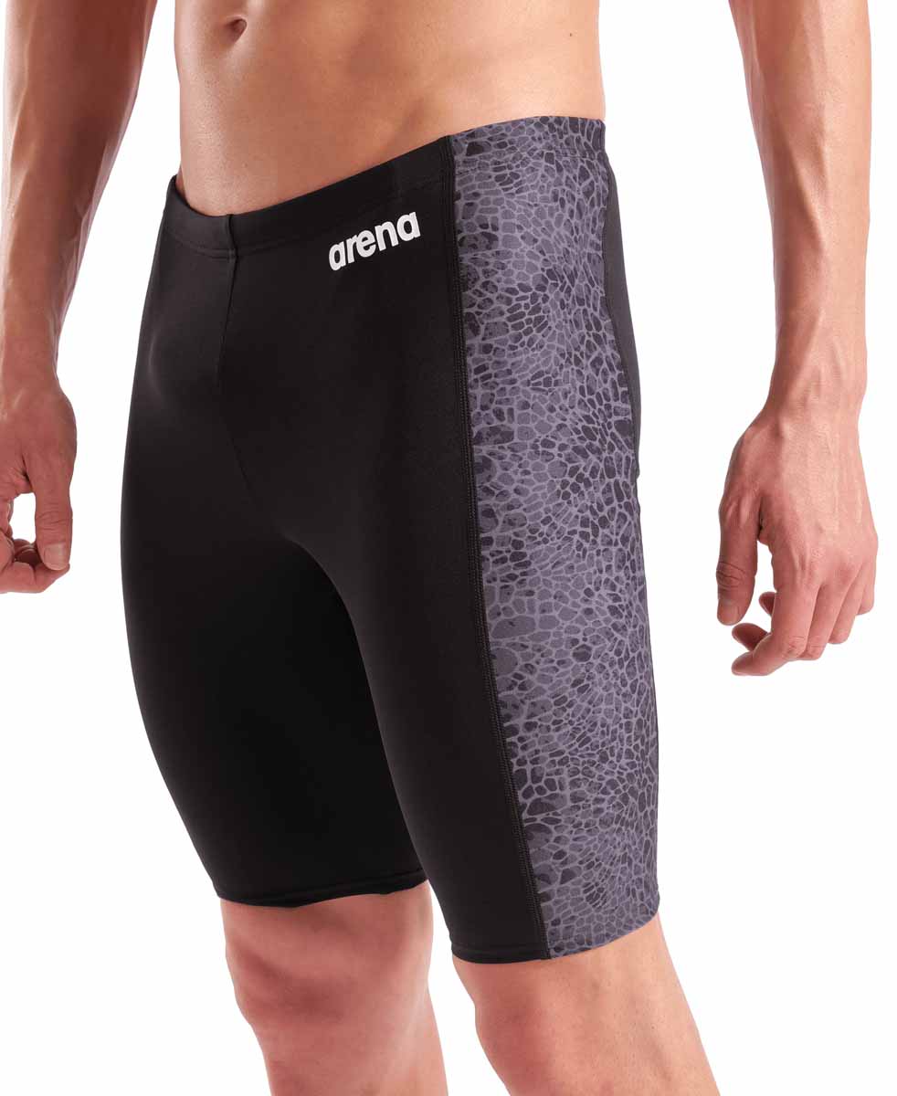 Arena Mens Snakeskin Swim Jammer - Black/Team Black | Allens Of Kingsbury