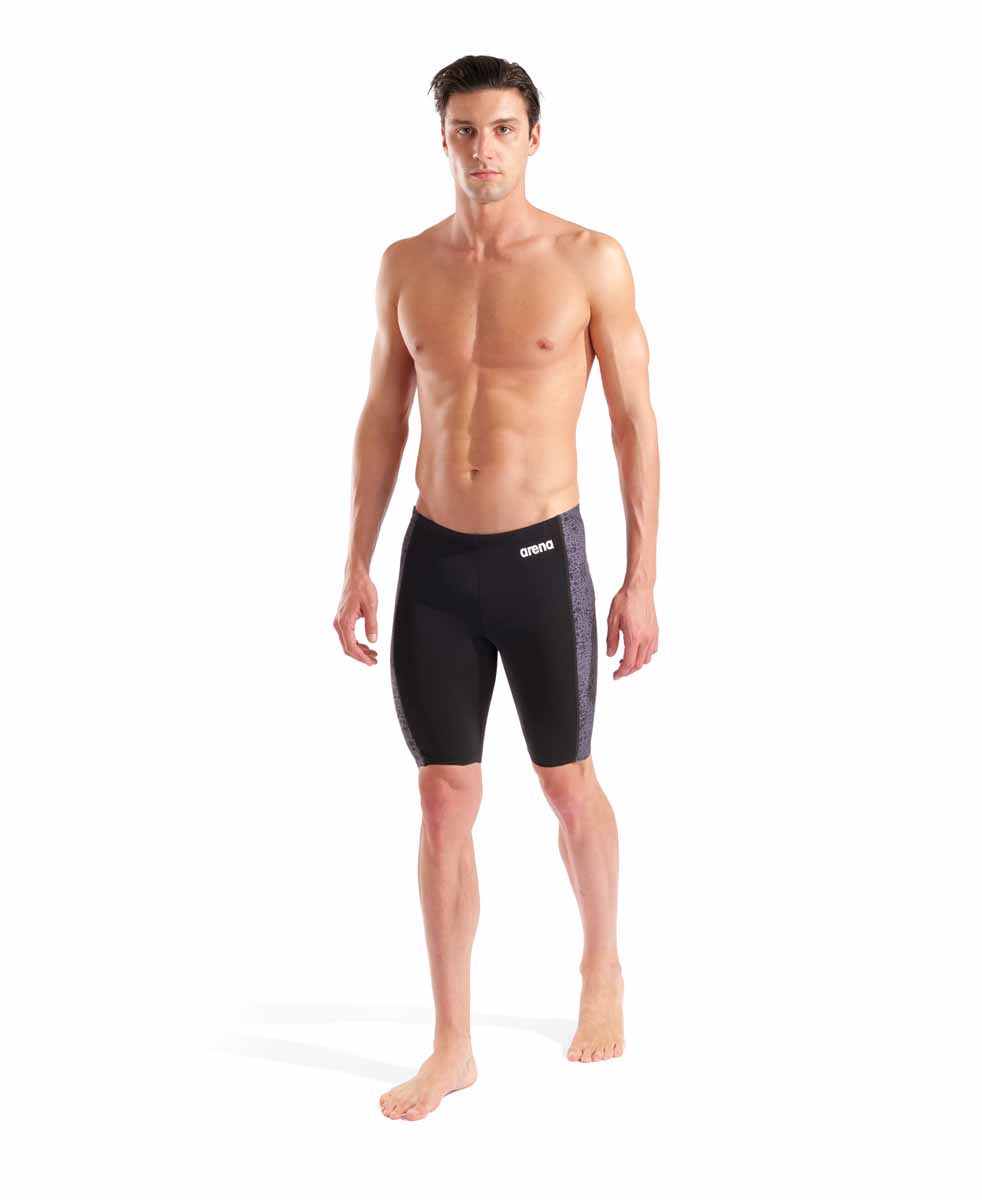 Arena Mens Snakeskin Swim Jammer - Black/Team Black | Allens Of Kingsbury
