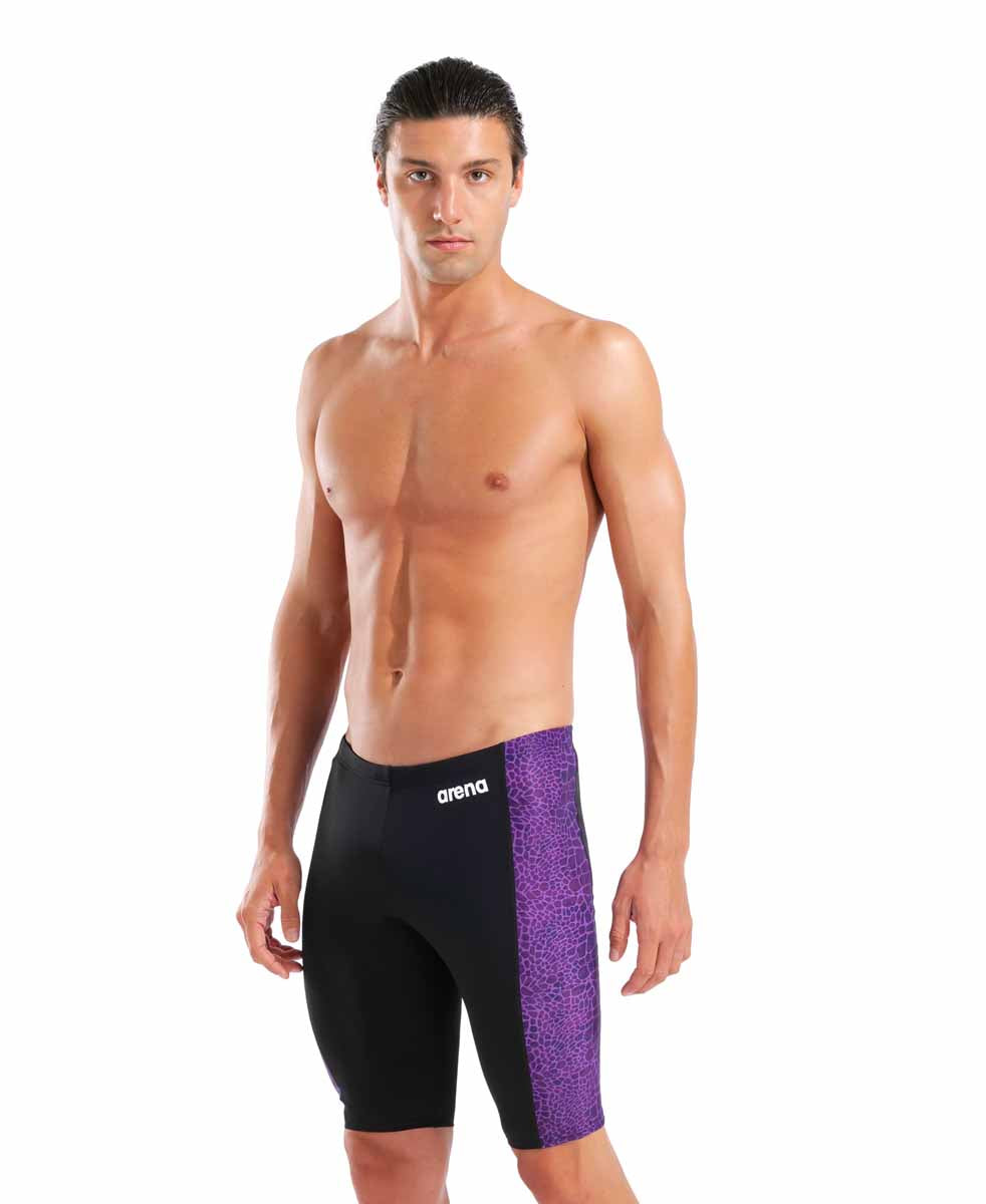 Arena Mens Snakeskin Swim Jammer - Black/Team Purple | Allens Of Kingsbury