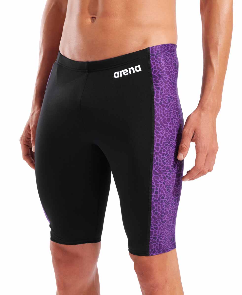 Arena Mens Snakeskin Swim Jammer - Black/Team Purple | Allens Of Kingsbury