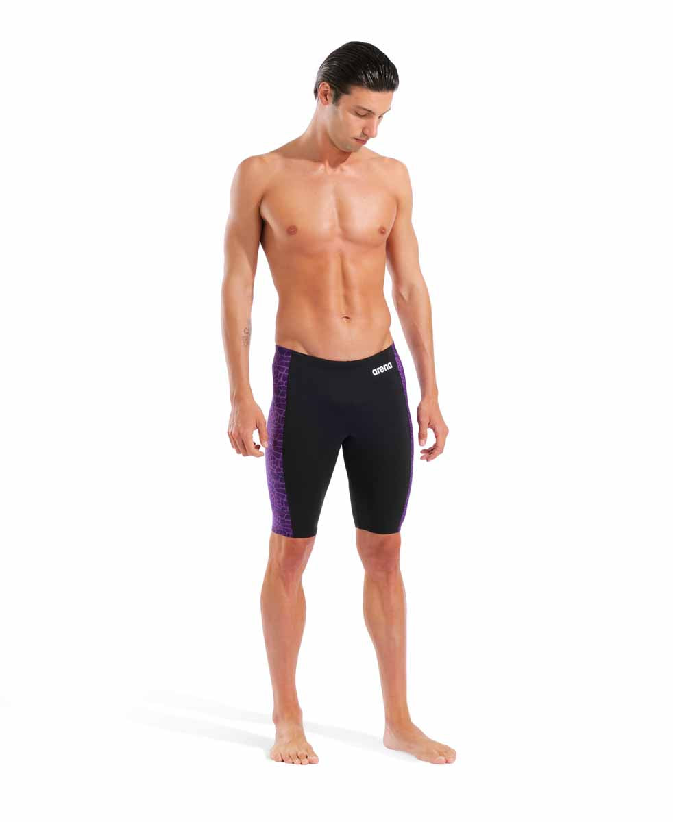 Arena Mens Snakeskin Swim Jammer - Black/Team Purple | Allens Of Kingsbury