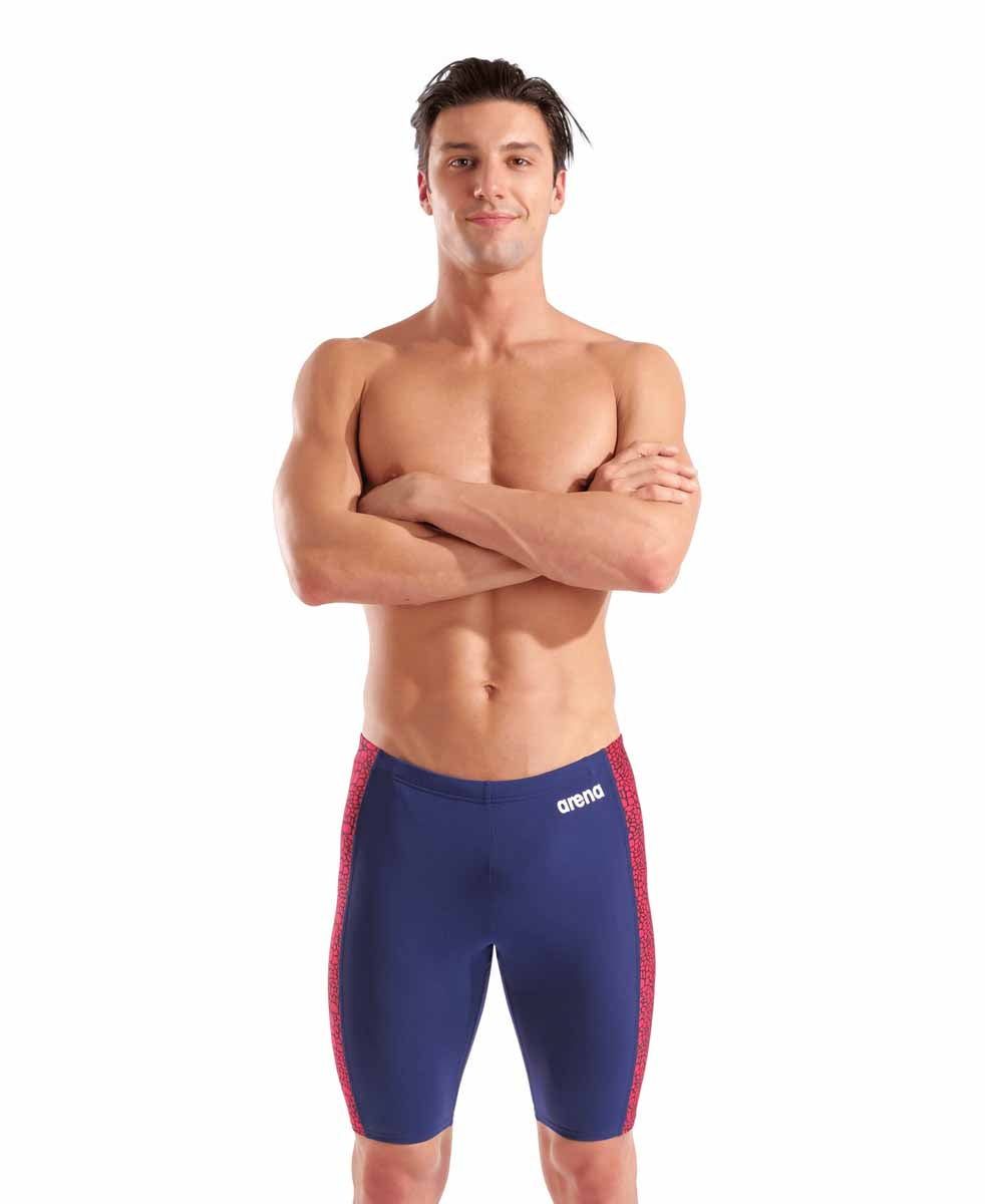 Arena Mens Snakeskin Swim Jammer - Navy/Team Red/White/Blue | Allens Of Kingsbury