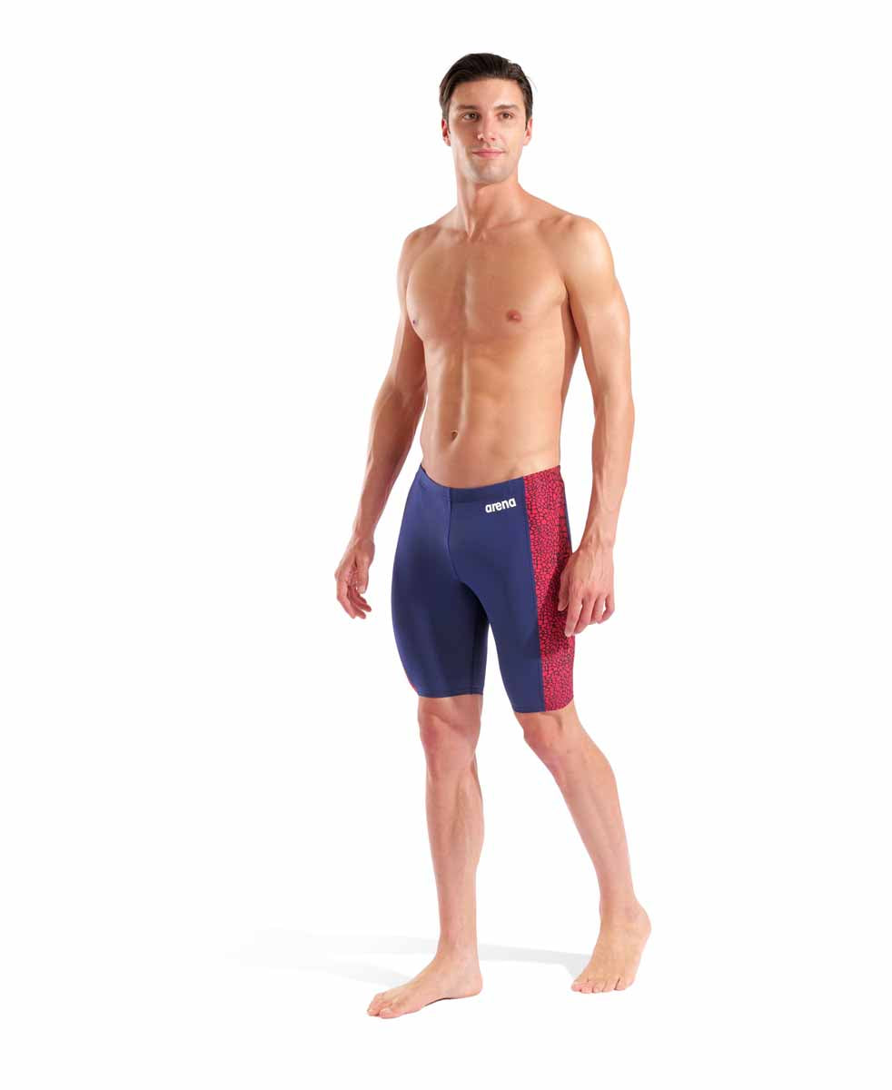 Arena Mens Snakeskin Swim Jammer - Navy/Team Red/White/Blue | Allens Of Kingsbury