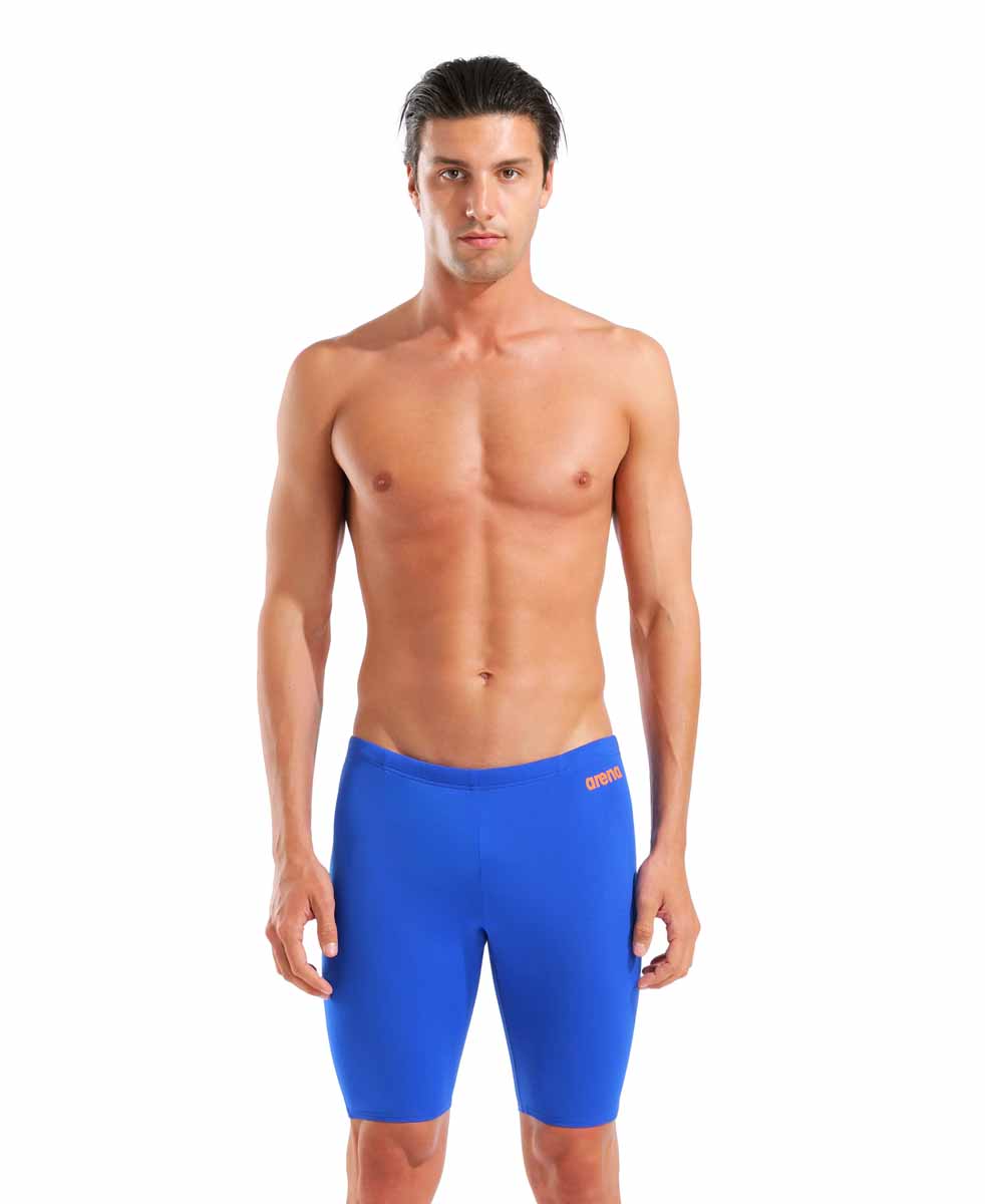 Arena Mens Team Swim Solid Jammer - Neon Blue/Team Orange - Allens Swimwear