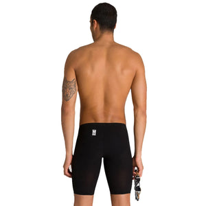 Arena men's Carbon Air2 jammer in black, close-up showing sleek design and comfortable fit for competitive swimming.