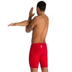 Red Arena Men's Carbon Air2 Jammers for swimming, featuring a sleek, form-fitting design with a comfortable waistband.
